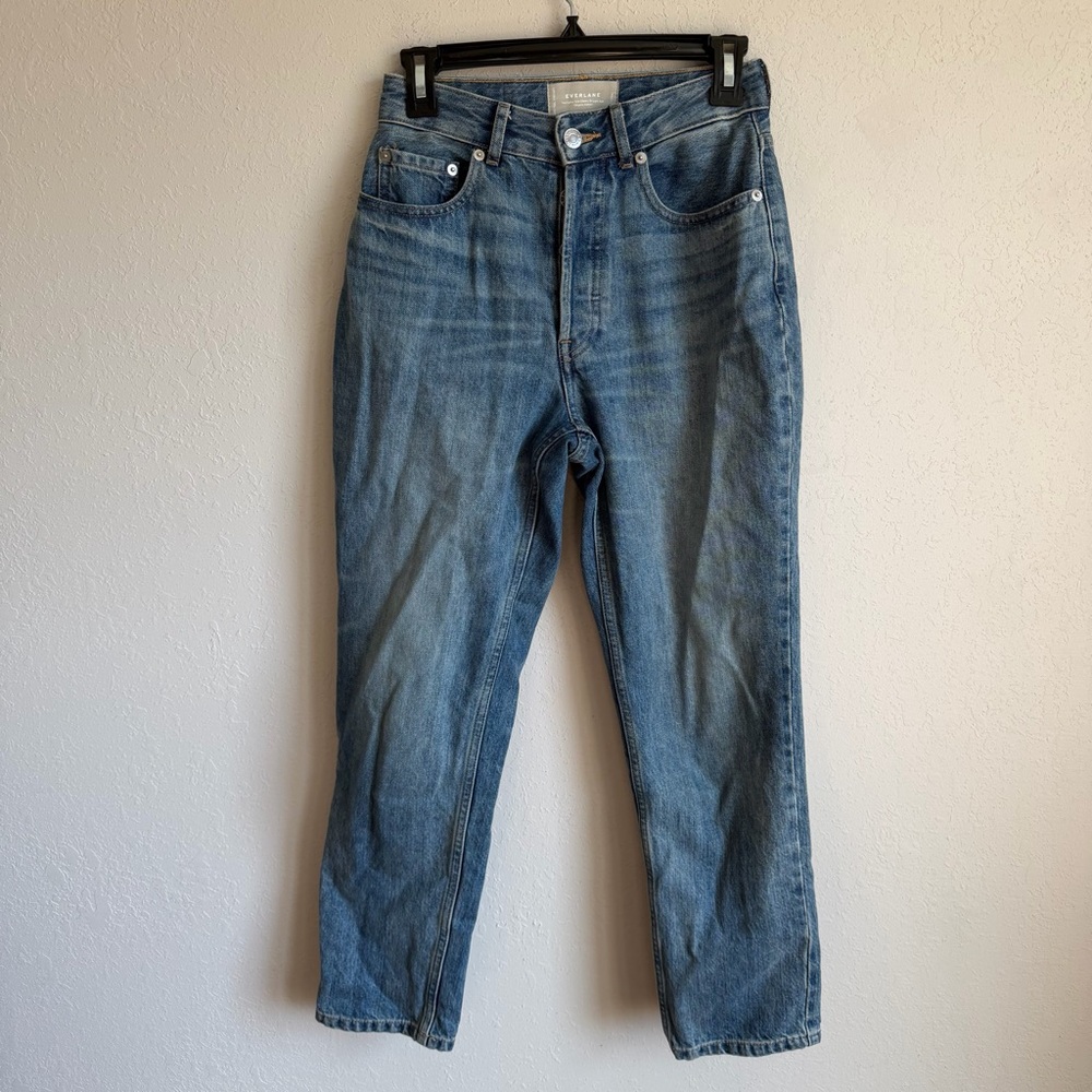 Everlane The Curvy 90s Cheeky Straight Leg Jean Mid Wash Organic Cotton Women 25